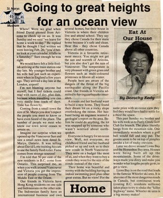 &quot;Going to great heights for an ocean view&quot;, Eat at Our House, February 1994