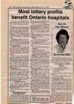 "Most lottery profits benefit Ontario hospitals", Eat at Our House, 15 June 1994