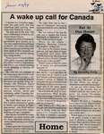 "A wake up call for Canada", Eat at Our House, 29 June 1994