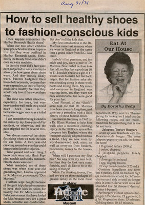 &quot;How to sell healthy shoes to fashion-conscious kids&quot;, Eat at Our House, 31 August 1994