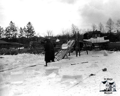 Cutting Ice Above Goldie's Dam