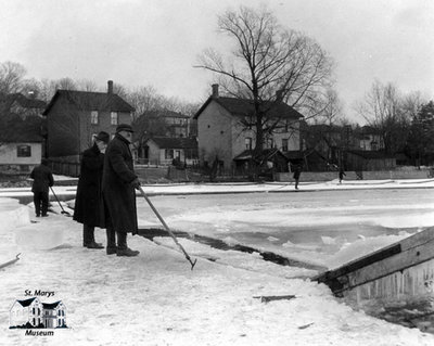 Cutting Ice Above Goldie's Dam