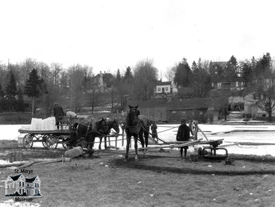 Cutting Ice Above Goldie's Dam