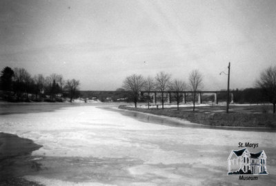 Water at Winter; Sarnia Bridge in Background