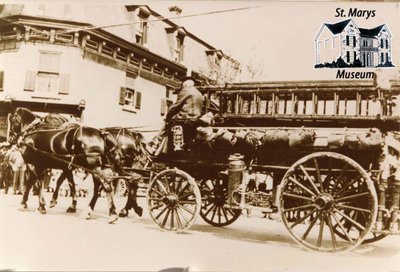 Horse-Drawn Fire Department Ladder Wagon