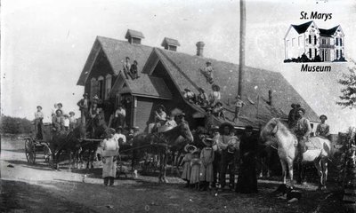 Unidentified Congregation at a Barn Raising