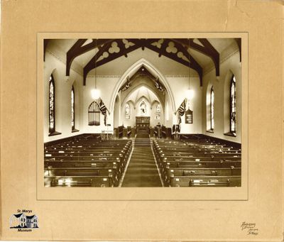 Inside St. James Anglican Church Looking Down the Nave