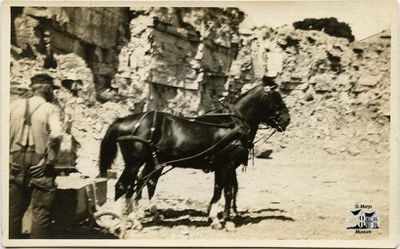 Man with Horses in Quarry