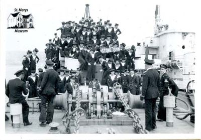 Group of Navy Members Aboard HMCS Stone Town