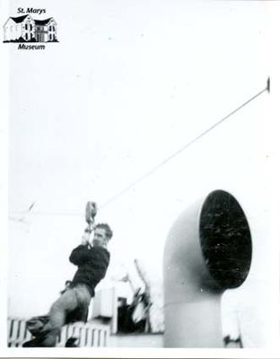 Man in Harness on HMCS Stone Town