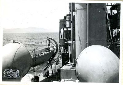 Suspended Rowboat on HMCS Stone Town