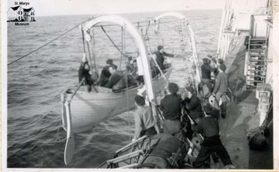 Sailors Lowering the Small Boat