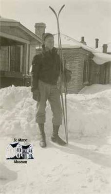 Ron Laidlaw with Skis