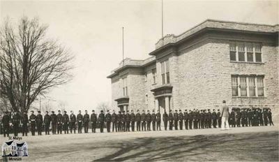 Cadets Lined Up Outside of Central Public School