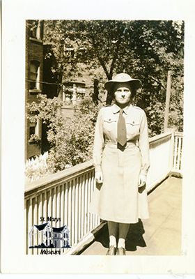 Isabelle Chesterfield Wearing Canadian Women's Army Corps Uniform