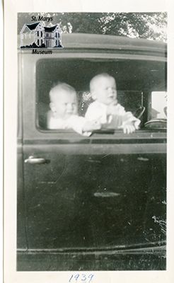 Allen and Bruce Rutter in a Car