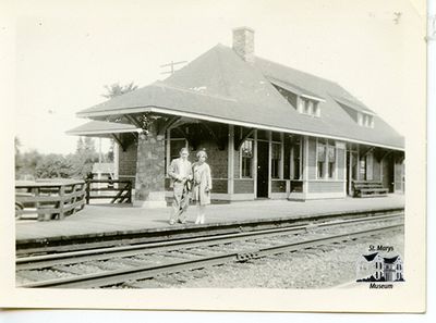 Couple in Front of Train Station