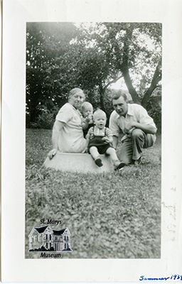 Annie Chesterfield with Her Son-in-Law and Grandsons