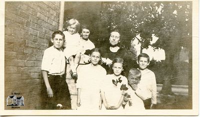 Chesterfield Family with Their Aunt Outside Chesterfield House