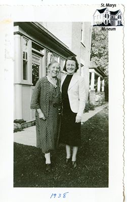 Annie with Another Woman Outside the Chesterfield House