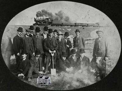 Turning of the first sod for the St. Marys and Western Ontario Railway - May 14, 1907