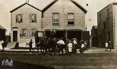 Fire hall and house