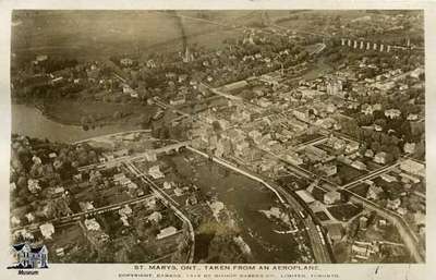 Aerial view of St. Marys, 1919