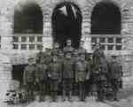 World War I uniformed soldiers in front of the Town Hall