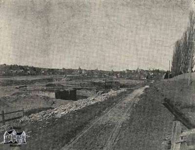 View of St. Marys looking northeast from Wellington Street South above Quarry, ca. 1905