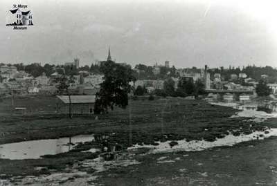 View of the Thames River looking towards the Victoria Bridge (South Ward)