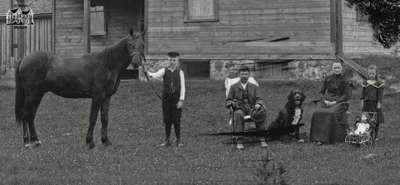 Detail of Farm House, Family & Horse