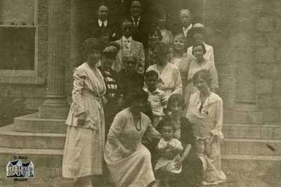 Group Posed on the Steps at Westover