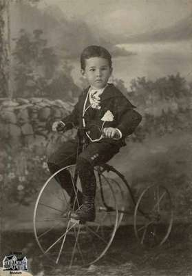 Small boy on bicycle