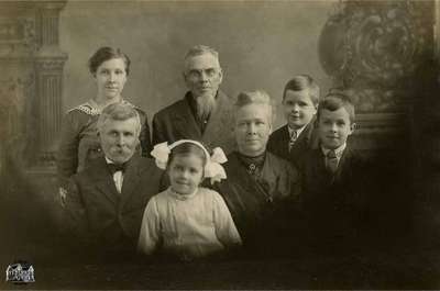 A three generation family portrait of the McFadzen-Henderson family.