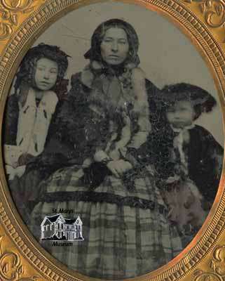 Woman and two children