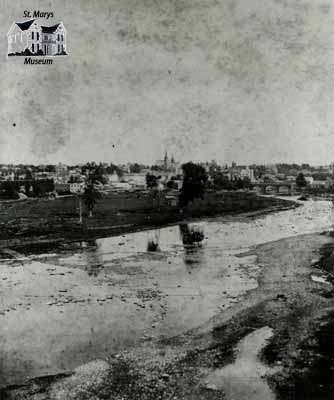 Looking south from the Sarnia Bridge, 1884