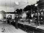 Interior of Andrews' store with electrical lighting