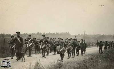 Band of 34th Battalion, CEF on march