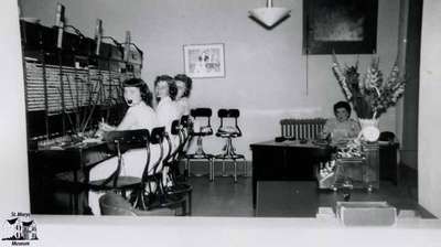 Telephone switchboard across from the town hall