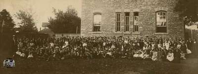 Students in front of the Old Central School