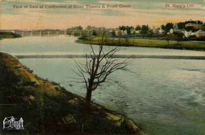 View of Dam at Confluence of River Thames and Front Creek