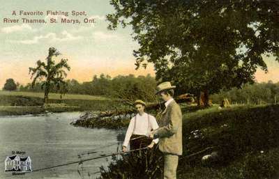 &quot;A Favorite Fishing Spot&quot; at the River Thames in St. Marys