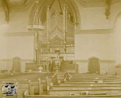 Interior of the First Presbyterian Church ca. 1900