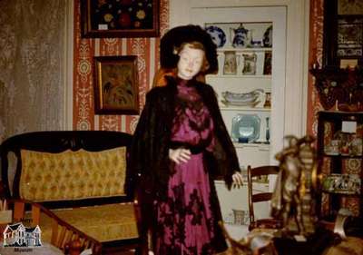 Mannequin and dining room at St. Marys Museum, ca. 1975