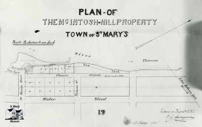 Plan of McIntosh Mill Property (Woolen Mill), 1868