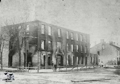 National Hotel morning after fire, 1896