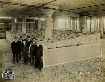 Test on concrete floors at the new Wrigley Building, Toronto (April 23, 1915)