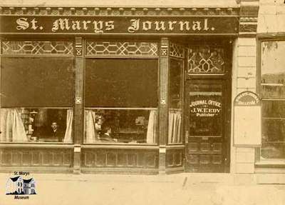 Exterior view of the St. Marys Journal office