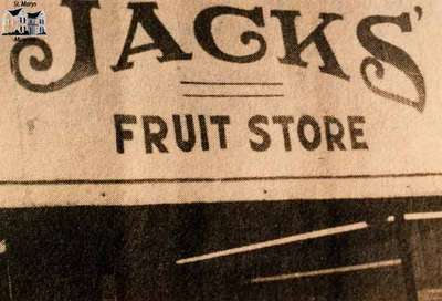 Sign outside of Jack's Fruit Store at 122 Queen Street East