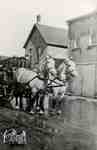 Horses in front of the Fire Station on Water Street